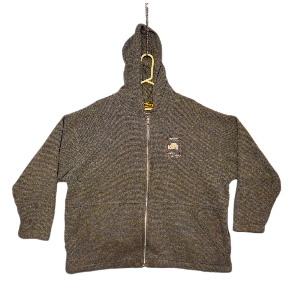 Renegade Club Zip Hoodie Mens XL Brown New Mexico Knit Made in USA Vintage Fair